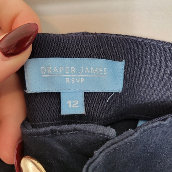 12 Draper James RSVP Navy Blue Cropped Pants - Picture 2 of 6